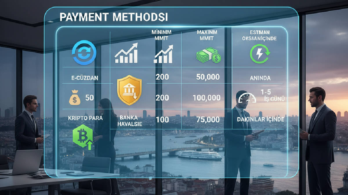 Bets10 ödeme yöntemlerine göre farklılık gösteren yatırım limitleri tablosu